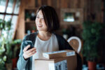 woman holding packages